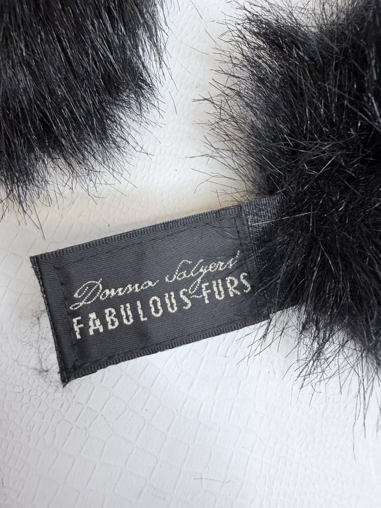 Donna Salyers' Fabulous Furs Black Faux Fur Collar Stole Os — image 3 of 3